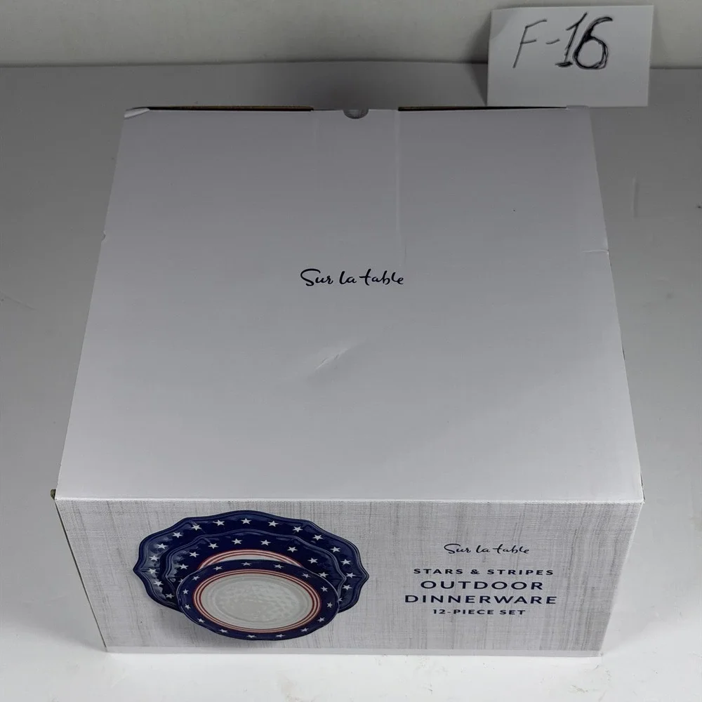 Sur La Table Stars & Stripes 12-Piece Outdoor Dinnerware Set F-16